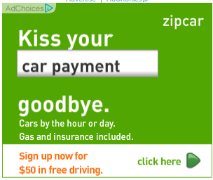 zipcar retargeting ad