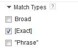 Google match type
