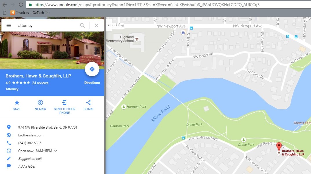Attorney in Bend search results - maps