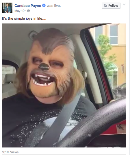 Chewbacca mask Facebook Live