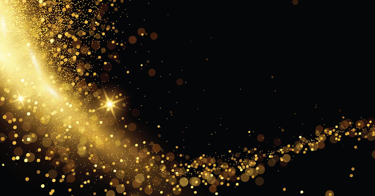 Black background with a gold abstract design