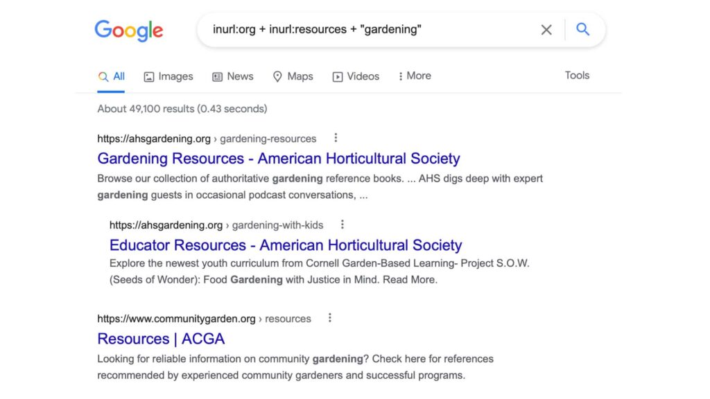 Search results for inurl:org + inurl:resources + "gardening"