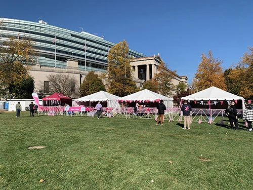 Tents at the Breast Cancer Awareness Walk
