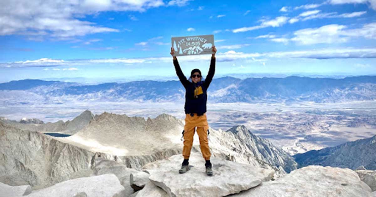 Sana Ansari summiting Mt Whitney