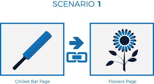 Scenario 1: Cricket Bat Page linking to Flowers Page